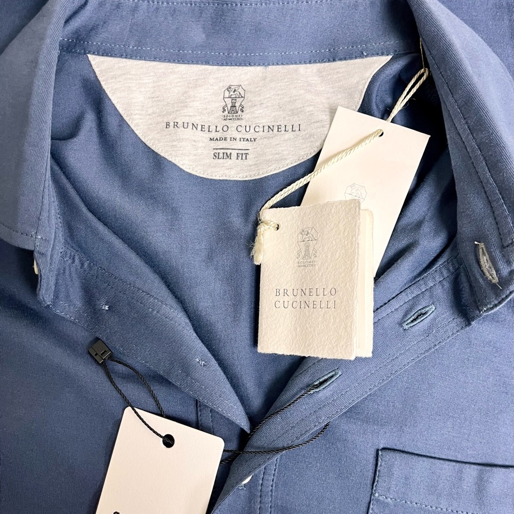 Brunello Cucinelli Blue Polo Shirt for Casual Wear